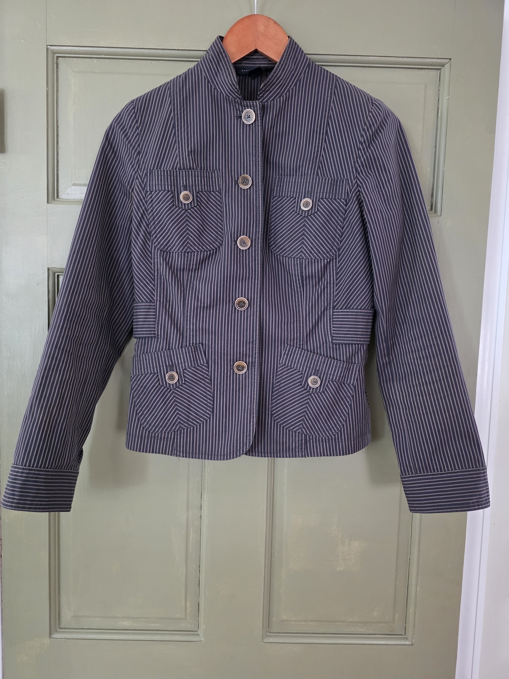 Vintage Banana Republic 2006 Striped Military Blazer Jacket Size 2